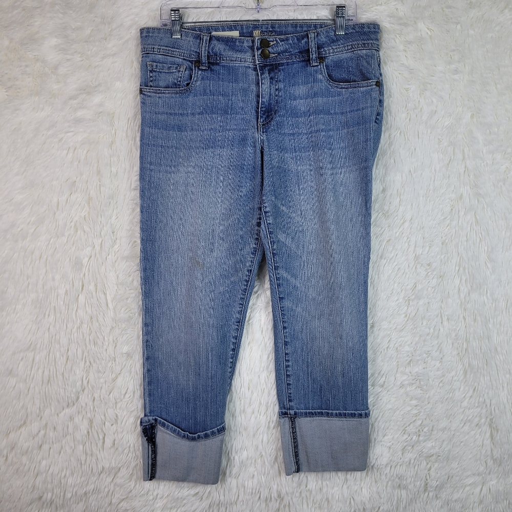 Sz 10 (32x24) Kut From The Kloth Cameron Straight Leg Cuffed Jeans